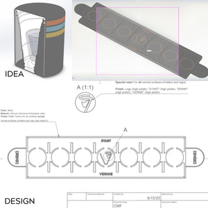 3D model design and manufacturing drawings of the Vernie mat.